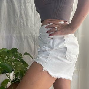 Ripped free people denim shorts